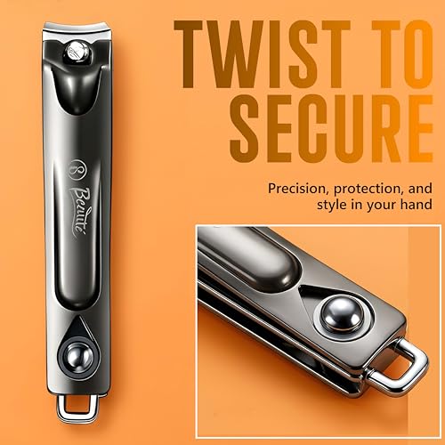 Image of Beaute Secrets Adult Nail Cutter with Inbuilt Nail Filer | Premium Stainless Steel Nail Clipper | Ultra Sharp Heavy Duty Nail Trimmer for Men & Women | Professional Grooming Tool
