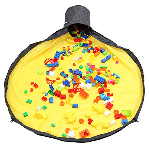 BENECOM(ベネカン) おもちゃ 収納マット お片付け簡単 散らかり防止 持ち運び 洗濯可能 子供 ブロック (イエロー, 1.5m)