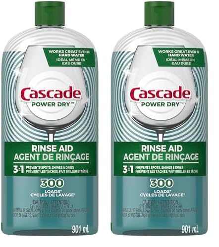 Image of Cascade Rinse Aid Platinum, Dishwasher Rinse Agent, Regular Scent, 30.5 Fl Oz (Pack of 2)