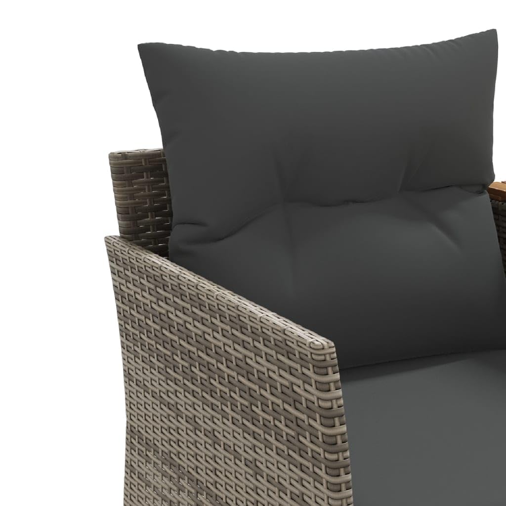 Set di divani da giardino a 2 posti con sgabelli, in polyrattan, 7