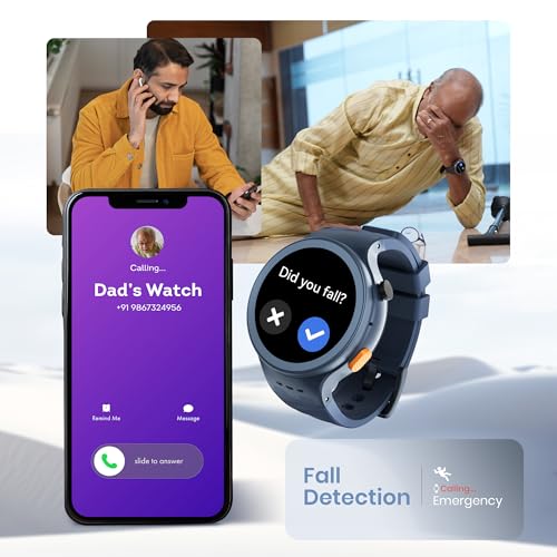 Image of AGEasy Protec Fall Detection Smartwatch for Seniors with 4G LTE Calling, SOS Button for Emergencies, 1.28 inch AMOLED Display, IP68 Water Resistance, Pill Reminder & One Full Day Battery Life (Rich Gray)