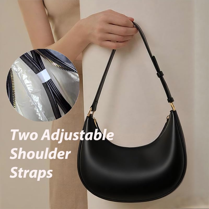 Crescent Bags For Women Underarm Shoulder Bag with Detachable Long Strap Vegan Leather Crossbody Bags4