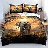 Ydtwnyq Elephant Duvet Cover Boho Exotic Style Elephant Bedding Set for Kids Boys Girls Teens Bedroom Decor Mandala Duvet Cover Set Colorful Duvet Set 3Pcs Twin Size