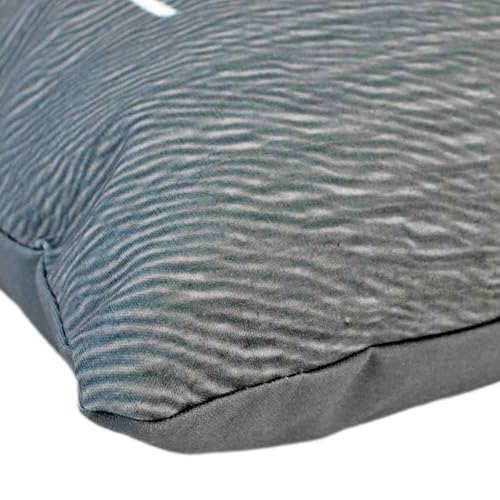 BEMIRO Heimathafen Dekokissen, 53x31 cm, Grau mit Weißer Schrift und Möwen, Polyester