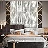 Tinicor Geometric Peel and Stick Wallpaper, Black White Herringbone Stripes, Waterproof Vinyl for Living Room, Bedroom, Bathroom, Kitchen - 44 × 1000 cm #4