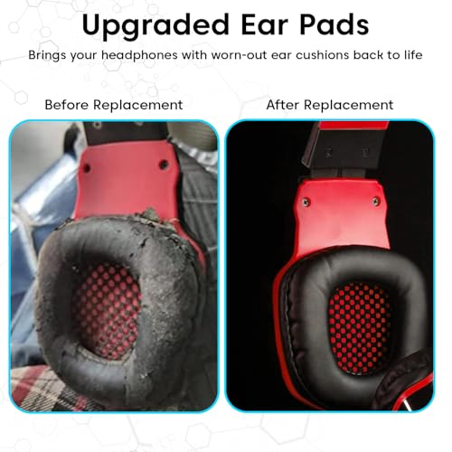 Image of Sounce Replacement Earpad Cushions Compatible with Boat Rockerz 510 Headphones, Premium Soft Protein Leather & High-Density Memory Foam Ear Pads for Long-Lasting Comfort, Noise Isolation (1 Pair)