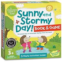 Peaceable Kingdom Sunny and Stormy Day Book and Game, Cooperative Sharing and Emotional Learning Activity, Social Skills Board Game for Kids Ages 3 and Up