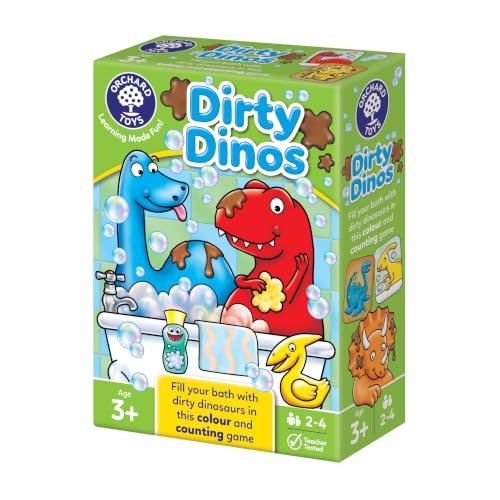 Image of Dirty Dinos Educational Board Game | Colours and Counting Ages 3-6 Years | Dinosaur Theme 2-4 Players | Orchard Toys