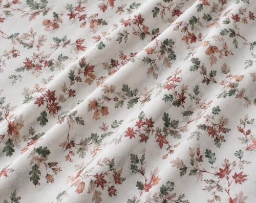 Image of Fitted Bedsheet White Soft Floral Print Glace Cotton 210 TC | Single Size for Single Bed Fits 3 x 6.25 ft Mattress (36 x 75 Inch) | All Around Elastic | 2 Pillow Cover | 7 Inch Deep Pocket