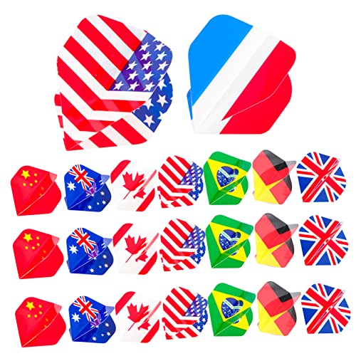 BESPORTBLE Dart Replacement Parts 9 Flag Patterns 27 Pieces Tails Tail Wing for Dart Flights and Shafts