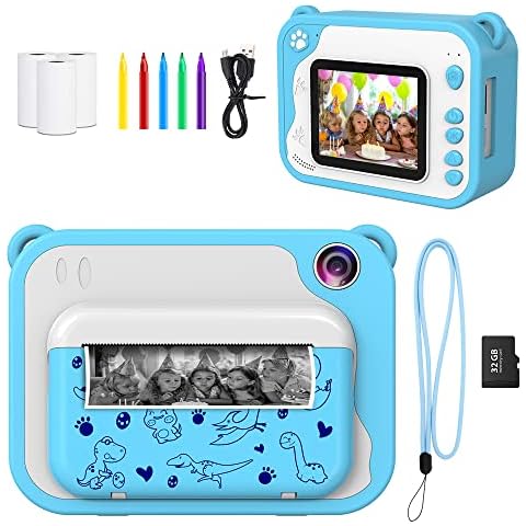 Ushining DigitalKamera Sofortbildkamera Kinder, 2,4 Zoll Bildschirm KinderKamera Videokamera Schwarzweiß Fotokamera Cover
