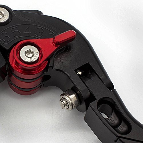fxcnc Racing Motorcycle Billet getto di sabbia pieghevole extendible Leva di Freno Frizione. Yamaha YZF R1 2009-2014 Nero/Nero/Nero/Rosso