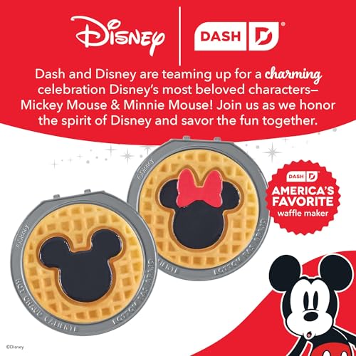Image of Dash MultiMaker Mini System Removable Plate Set - Ceramic, Nonstick Replacement Plates for Fun-Shaped Waffle Breakfast - Waffle Maker Not Included - 4-Inch - Two-Pack - Mickey & Minnie