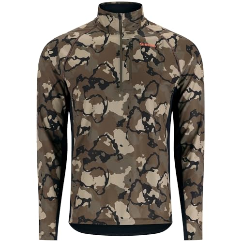 [Simms] Challenger Solar Half Zip `W[ \[[ n[tWbv US:M JP:L Regiment Camo Olive Drab/Black [sAi]