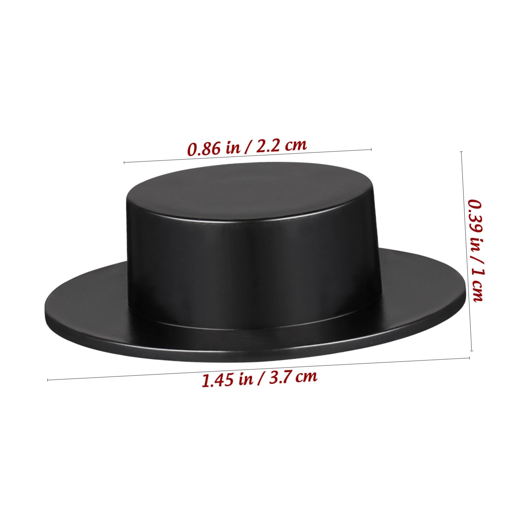 50 Pezzi Mini Cappelli in Plastica Neri per Decorazione Bambole e Lavoretti Natalizi Materiale Fai da Te per Casa e Festa