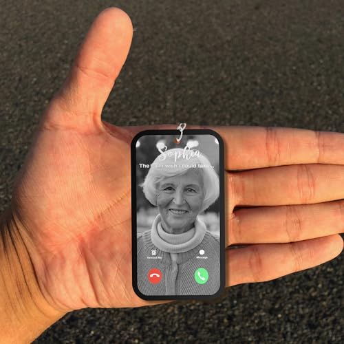 The Call I Wish I Could Take Keychain Photo Key Chain Personalized Memorial Sympathy Gift Remembrance Picture Keyring The Call I Wish I Could Answer/Make/Get Keychain For Loss One