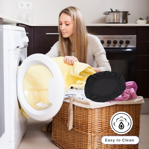 ZEYIYER Black Toilet Cover Set, Toilet Seat Cover and Toilet Tank Cover, Bathroom Soft Toilet Lid Cover Replacement Set with Elastic Bottom for Bathroom Decor