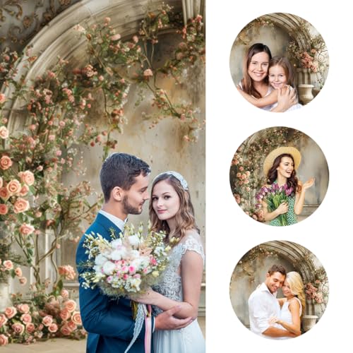 Fondo fotográfico flores vintage 10x8ft rosa miniatura 4