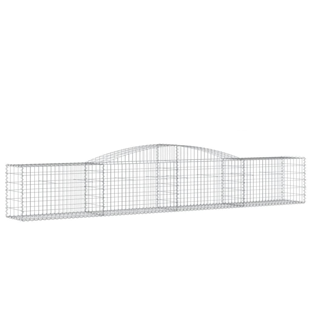 Gabionenkorb 9er Set Gabionenwand Bogen 400x50x60/80 cm Silber