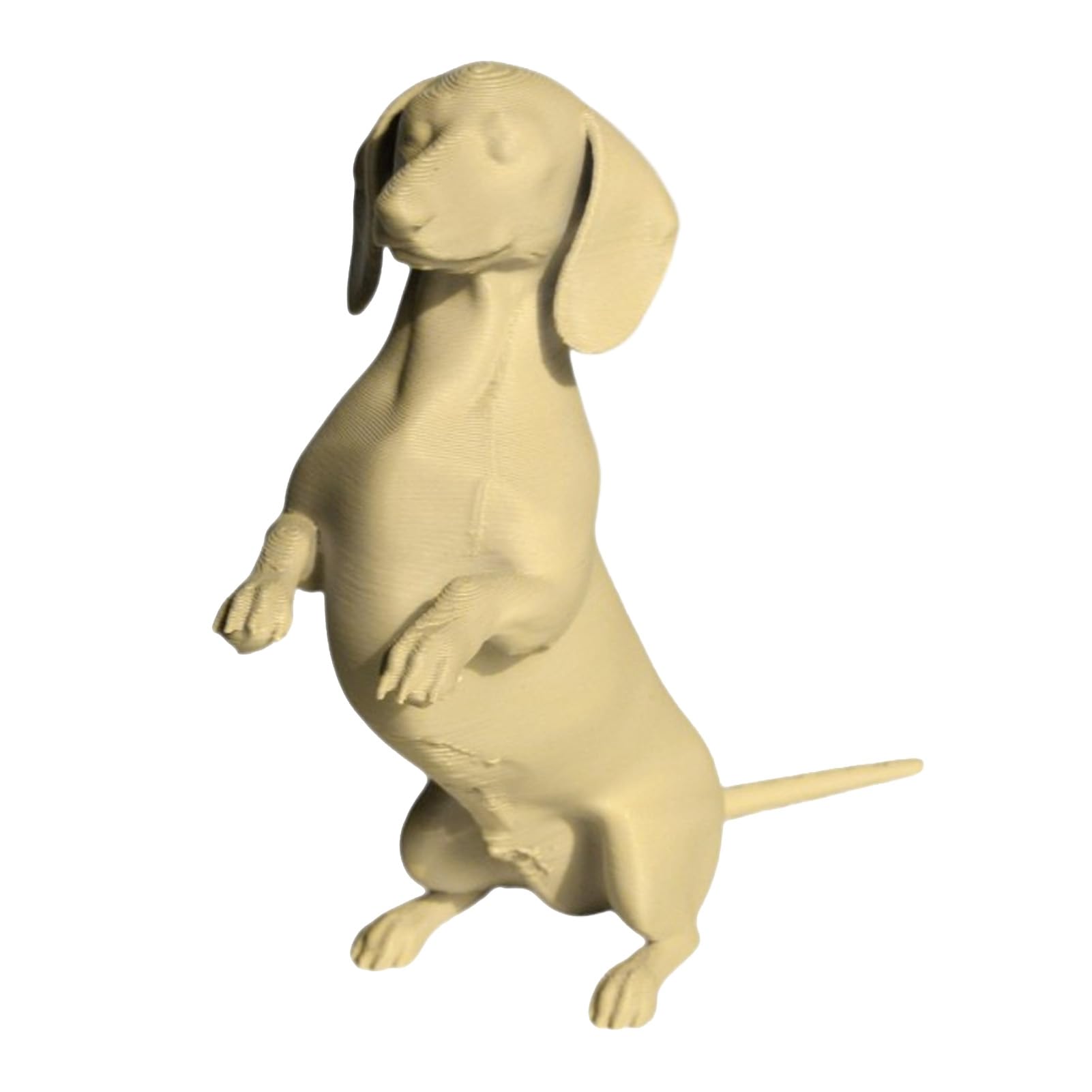 Pasisuu 3D Printed Dachshund Figurine, Realistic Sausage Dog Sculpture for DIY Painting, 10cm Plain White PLA Dog Ornament, Home Office Desk Decor, Unique Present for Pet Lovers White