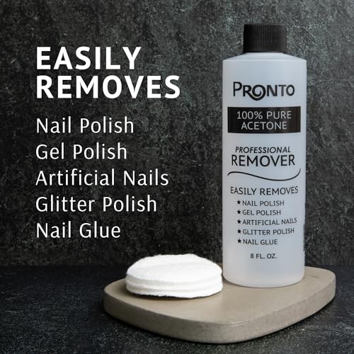 Pronto 100% Acetone Gel Nail Polish Remover - Gel Polish Remover for Nails | Acetone Nail Polish Remover For Nails for Removal of Glue, Gel, Acrylic & Dip | Gel Polish Remover, 8 Fl oz - Image 3