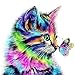 DIY 5D Diamante Pintura Kits, Diamond Painting Completo Bordado Punto de Cruz Artes Diamante Craft Pared Decoración del Hogar Gato y Mariposa 30 * 30 cm