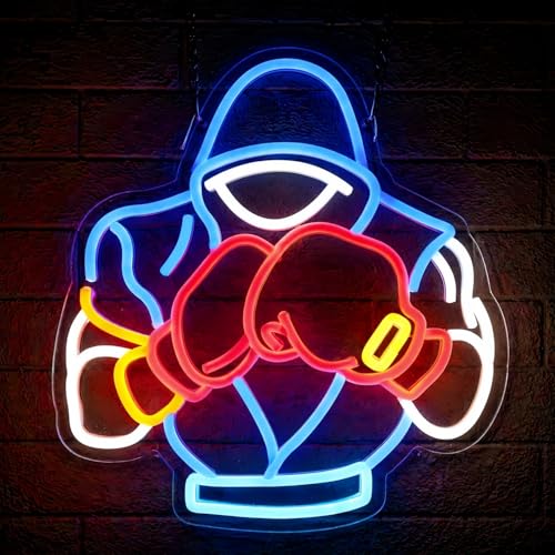 Image of Boxing Neon Sign, USB Powered LED Light for Gym Room Decor | Boxing Wall Decor for Bedroom, Game Room, Fitness Room, Party Decoration and Boxing Fans Gift