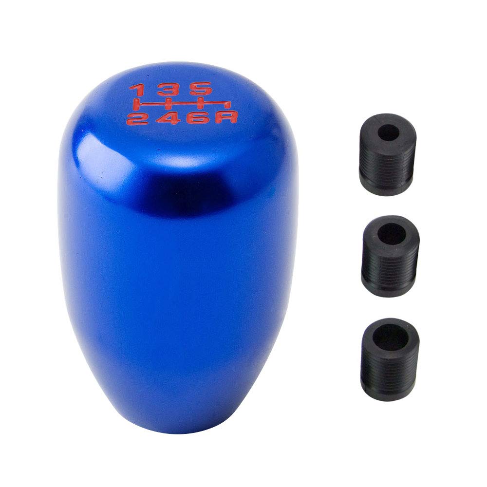 Shift Knob 6 Speed Manual Racing JDM Type-R Manual Gear Shift Knobs Replacement fit for Universal Most of Vehicle(Blue)