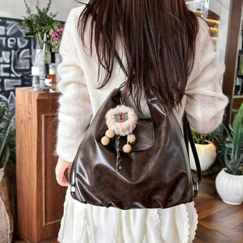 Single Shoulder Tote Bag for Women Large Capacity Handbag with Zipper Closure Travel Backpack W/Adjustable Shoulder Strap fo4