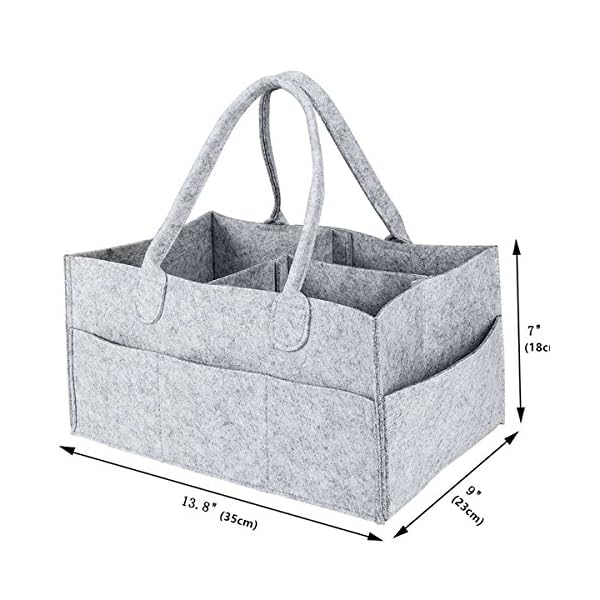 Baby Windelsäckchen Tragbare Windel-Aufbewahrungsbox Mit Veränderbar Fächern Faltbar Windel-Organizer Grau – Bild 6
