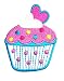 HHO Cute Cupcakes Pink White heart patch Embroidered DIY Patches, Cute Applique Sew Iron on Kids Craft Patch for Bags Jackets Jeans Clothes