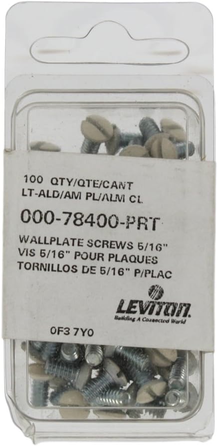 Light Almond Stainless Steel Wallplate Screws, 100 Pieces