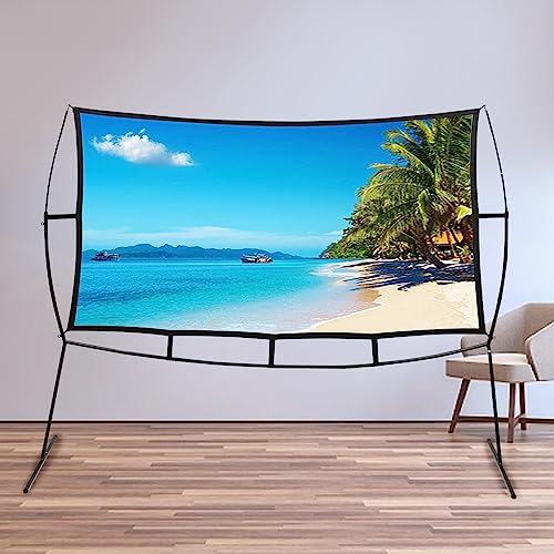 Pantalla para proyector portátil con soporte 100 pulgadas miniatura 7