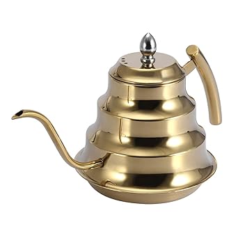 Pour Over Coffee Kettle, Sturdy and Durable Anti-scald Handle Mirror Polishing Surface Safe Coffee Pot for Beans Gourmet Coffees and Loose Leaf Teas