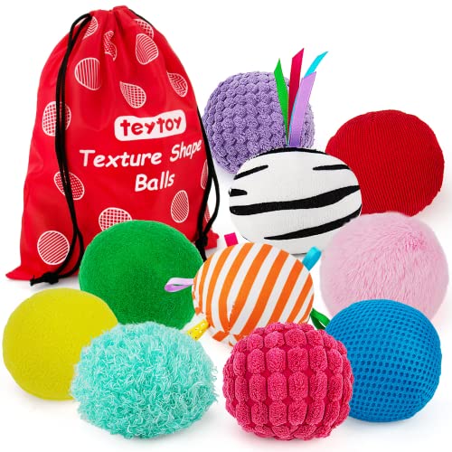 Baby Sensory Texture Ball Toy Set,10Pcs Montessori Toys for Babies 6-12 Months,Develop Fine Motor & Sensory Play for Newborns’ Early Learning,Fidget Stress Toys for Autism/Anxiety Relief.