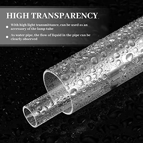 Image of Taiyin 24 Pcs Acrylic Tube Rigid Pipe Wall Thickness Round Cylinder Clear Pipe Plastic Hard DIY Acrylic Tube for Advertising Lighting (1 Inch,1 /2 Inch)
