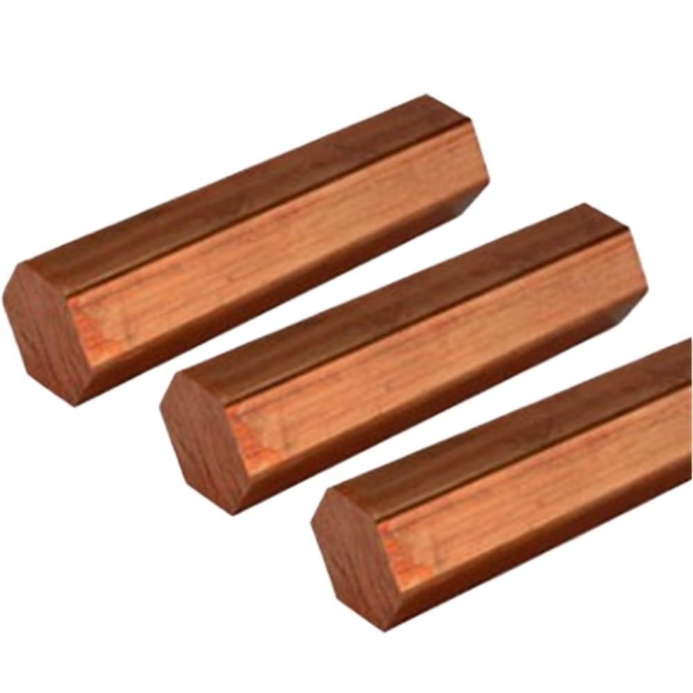 Barras hexagonales de cobre, varilla sólida de 100-1000 mm, barra de aleación de alta conductividad for conexión a tierra eléctrica, 1 pieza(1000 * 16MM)
