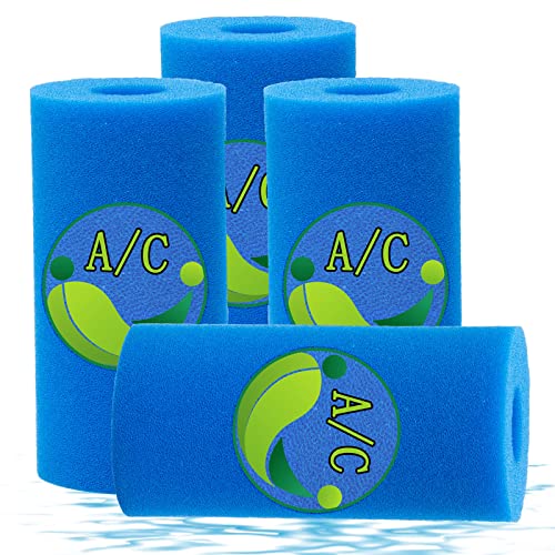 Éponge filtrante Type A, Filtre éponge Type A, Filtre en Mousse pour Piscine Filtre Cartouche éponge Lavable pour Spa, pour Piscine (4 pièces)