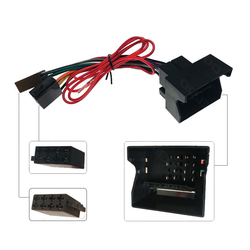 Car Stereo for Audio ISO Wiring Harness Cable Radio Antenna Wire Adapter - (A, Color Name: Black)