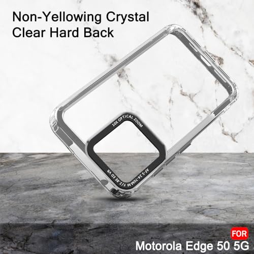 Image of TheGiftKart Hybrid Shockproof Back Cover Case for Motorola Moto Edge 50 5G | Stylish Camera Border | Electroplated Buttons | Crystal Clear Hard Back Cover Case (TPU & PC, Smoked Bumper)