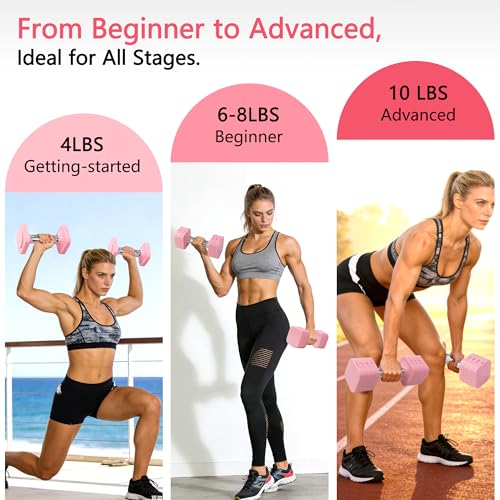 Image of 20LBS Adjustable Dumbbell Set, 4 in 1 Free Weights Dumbbells Set for,4lb 6lb 8lb 10lb, with Metal Non Slip Handle,Quick Change,Home Gym Strength Training Equipment for Men and Women