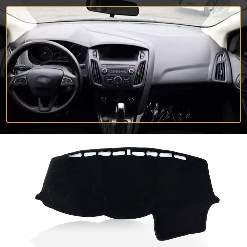 Cubierta de tablero de franela compatible con Ford Focus 2012-2018, antirreflejos, antirreflejos, sin olor peculiar, sin modelos ST o RS..
