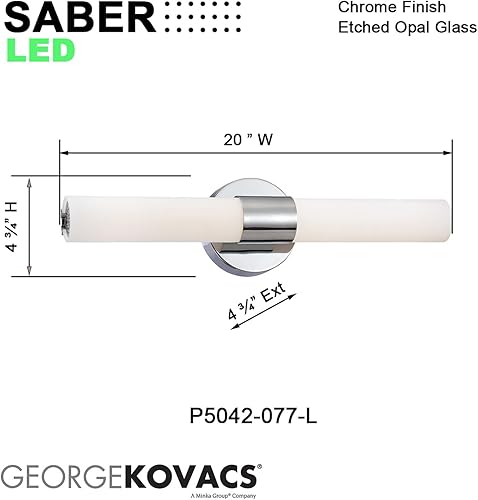 Miniatura 10 de George Kovacs P5042-66A-L, sable, accesorio de baño LED, acabado de carbón