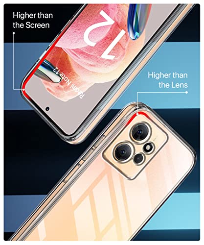 Image of WOW IMAGINE Crystal Clear Transparent Back Case Cover for Xiaomi Redmi Note 12 4G | Full Device & Camera Protection Shockproof TPU | Flexible Silicone Back Cover Case - Transparent