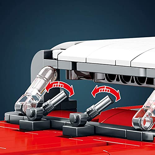 FYHCY Technic Classic Cars Bausatz, Retro-Autospielzeug zum Zurückziehen, Sammlerautomodell, Bausteine kompatibel mit… – Bild 4