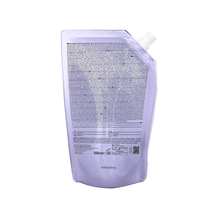 KERASTASE Blond Absolu Bain Lumière Pochette de recharge et flacon rechargeable, 500 ml, soin des cheveux