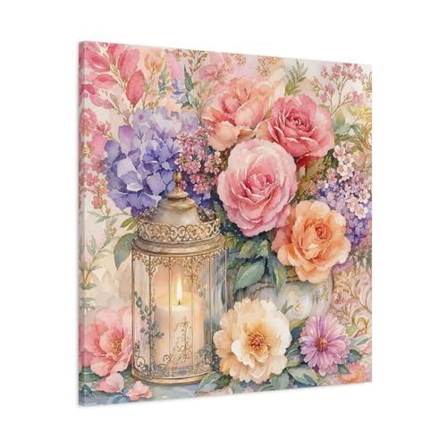 Impression sur toile aquarelle de fleurs de haute qualité châssis 3cm