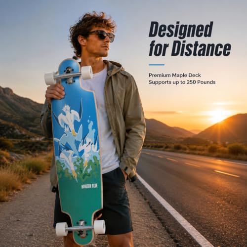 Horizon Blue Drop Through Longboard Complete
