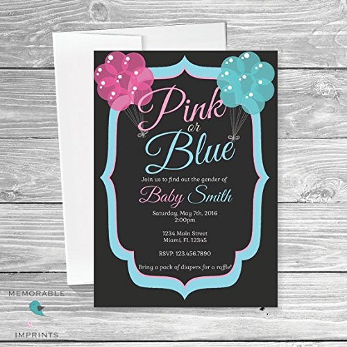 Balloon Gender Reveal Invitation Gender Reveal Invitations Cute Gender Reveal