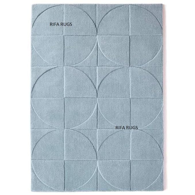 Buy RIFA RUGS Handmade Tufted Plain Solid Woolen Thick Carpet for ...